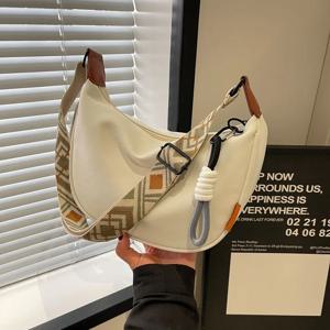 2024 새로운 패션 Crossbody 가방 간단한 넓은 어깨 스트랩 디자인 단일 어깨 가방 원래 스타일 통근 만두 여성 가방