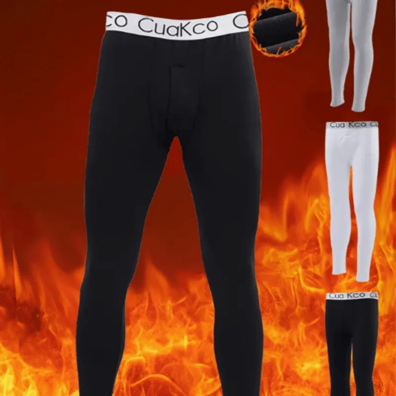 2025 남성용 보온 내의 바지, 슬림 레깅스, 플리스 두꺼운 스키니 따뜻한 긴 바지, 가을 겨울용 남성용 따뜻한 바지