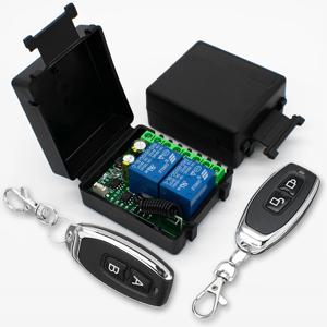 12V/24V 6-30V 433Mhz 무선 원격 스위치 릴레이 제어 모터/차고 문/조명/커튼용 2채널 + 2개의 키 리모컨