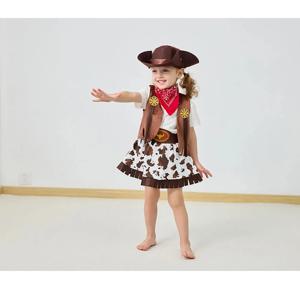 4/5 Pcs 세트 소녀 카우보이 역할 놀이 스커트 옷 조끼 세트 스커트 세트 봄 가을 할로윈 코스프레 공연 의상
