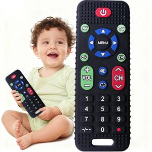 실리콘 아기 치발기 진정 치발기 유아 초기 교육 감각 장난감 리모컨 모양