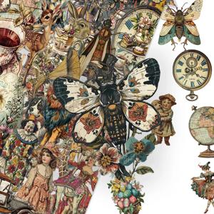 50PCS 빅토리아 빈티지 애완 동물 투명 스티커 노트북 자전거 기타 스케이트 보드 어린이 DIY 낙서 방수 데칼