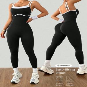 여성용 퀵 드라이 피트니스 요가 바디수트 타이트 아웃도어 스포츠 원피스 편안한 요가 탑 액티브웨어