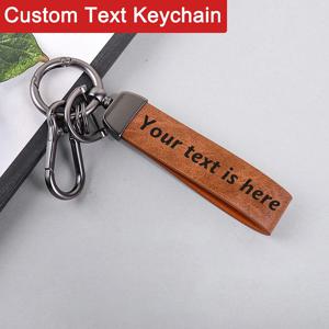 PU 가죽 맞춤 이름 키체인 개인 맞춤 텍스트 키링 남녀 공용 선물 레이저 각인 맞춤 이름 자동차 키체인