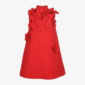 여아 맞춤형 고급 파티 드레스 3D 꽃 장식 새틴 모던 여아 파티 가운 A라인 하이 칼라 어린이 생일 가운 미니