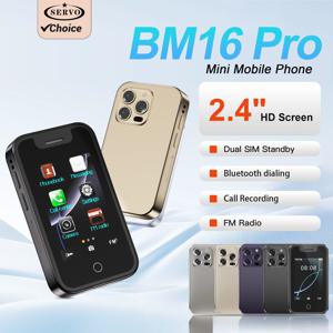 SERVO BM16 PRO 미니 휴대폰 2.4인치 터치 디스플레이 블루투스 통화 듀얼 SIM 녹음기 플래시라이트 2G GSM 휴대용 초소형 휴대폰