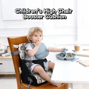 1피스 세트, 유아용 하이체어 부스터 쿠션, 휴대용 아기 하이체어 부스터 쿠션, 조절 가능한 스트랩 포함, 보관 및 여행용으로 접을 수 있음, 레스토랑, 침실 및 야외 등 다양한 경우에 적합