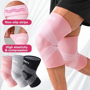 1쌍 압축 무릎 슬리브 통기성 논슬립 충돌 방지 러닝 농구 무릎 보호대 피트니스 사이클링 관절 보호 패드