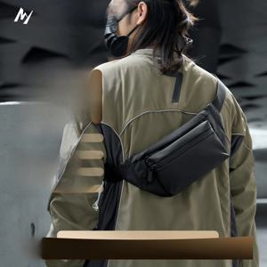 프로모션 남성 크로스백 여행용 방수 지퍼 가슴가방 싱글 숄더 슬링백 유행 브랜드 PVC 소재