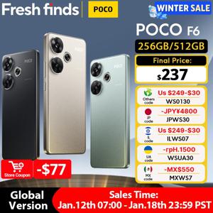 월드 프리미어 POCO F6 스마트폰 글로벌 버전 Snapdragon ® 8s Gen 3 NFC 120Hz Flow AMOLED 90W 터보 충전 5000mAh 배터리