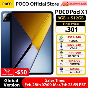 NEW POCO PAD X1 글로벌 버전 태블릿 11.2인치 3.2K 144Hz 눈 보호 디스플레이 스냅드래곤 7+ Gen 3 WIFI 6E 8850mAh 패드 PC