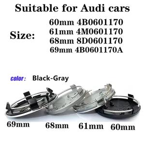 4개 60mm61mm69mm68mm 자동차 스타일링 휠 센터 캡 허브 교체 커버 VOLVOAudi A3 A4 A5 A6 A7 A8 S4 S6 4B0601170 8D0601170용
