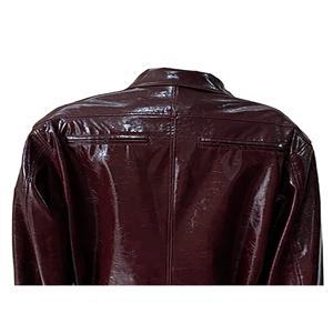 마우로이카디 가을 쿨 핸섬 숏 오버사이즈 반짝이는 반사 PU 가죽 재킷 여성용 백 지퍼 숄더 패드 2025