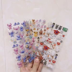 디즈니 덤보 스티치 만화 3D 젤리 패치 DIY 스티커 액세서리 소녀용 휴대폰 케이스 어린이 장난감 컵 스티커