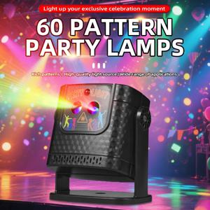 미니 60 패턴 프로젝터 파티 효과 조명 DJ 디스코 휴일 크리스마스 댄스 침실 장식 자동차 램프 쇼 선물