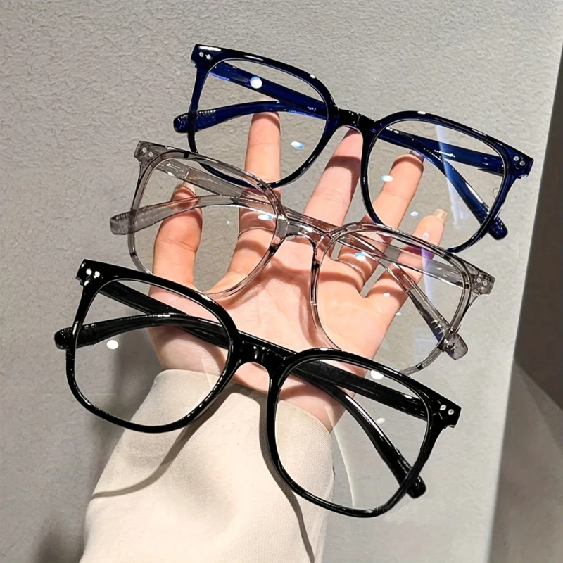 하이킹 캠핑 1/2/3개 여성용 블루라이트 차단 안경 심플 레트로 플랫 라이트 프레임 완성형 안경테