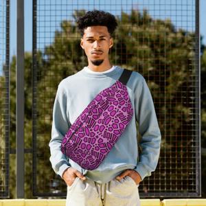 크로스바디 허리 가방 키포 핑크 메가 재규어 스팟 남녀공용 조절 가능한 패니 팩 여행용 러닝 머니 폰 파우치 체스트 백