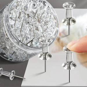 100개 다양한 색상의 푸시핀, 지도 포스터 사진용 플라스틱 헤드 압정, 가정 사무실 학교 장식용