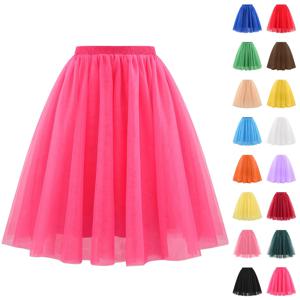 여성용 튜튜 스커트 50년대 스타일 스커트 레트로 파티 튤 발레 로카빌리 페티코트 언더스커트 댄스 드레스 코스프레 메쉬 스커트