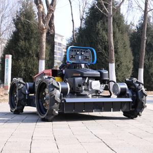 맞춤형 가스 구동 휠 원격 제어 잔디 깎는 기계, 경사면 등반 가능 잔디 절단기 (정원, 마당, 농장 잔디 관리용)