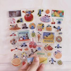 일본식 과일 음식 시리즈 투명 크리스탈 질감 플레인 스티커 헤이세이 향수 레트로 스크랩북 장식 장난감