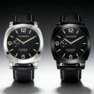 44mm 남성용 시계 Seagull st2555 무브먼트 스테인레스 스틸 케이스 자동 기계식 시계 강도 미네랄 글라스 가죽 팔찌