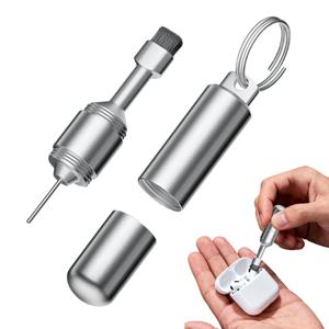 2-in-1 휴대폰 카드 제거 및 헤드폰 청소 브러쉬 알루미늄 합금 폰 카드 트레이 핀 제거 도구