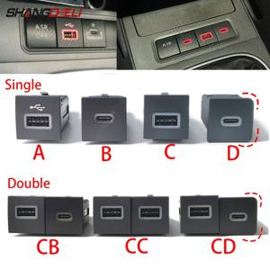 폭스 바겐 골프 6 MK6 제타 5 MK5 Scirocco 2006 - 2012 차량용 USB 충전기 PD 빠른 충전 QC3.0 자동 전화 충전 어댑터 버튼