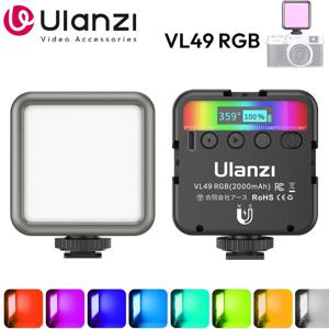 Ulanzi VL49 RGB 비디오 조명 미니 LED 카메라 라이트 2000mAh 충전식 LED 패널 램프 Youtube Tik tok 용 사진 비디오 조명