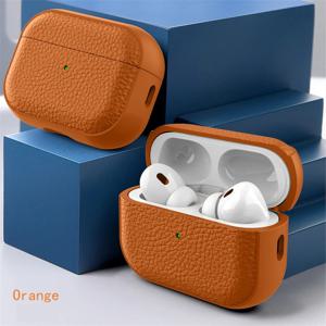 Apple Airpods 1 2 3 4 Pro air pods 용 가죽 질감 케이스 무선 블루투스 이어폰 보호 커버 분실 방지 헤드폰 가방