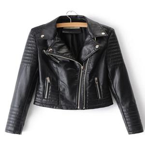 자켓 여성 우아한 턴 다운 칼라 가짜 가죽 코트 streetwear 지퍼 스플 라이스 포켓 자켓 슬림 피트 하이 스트리트