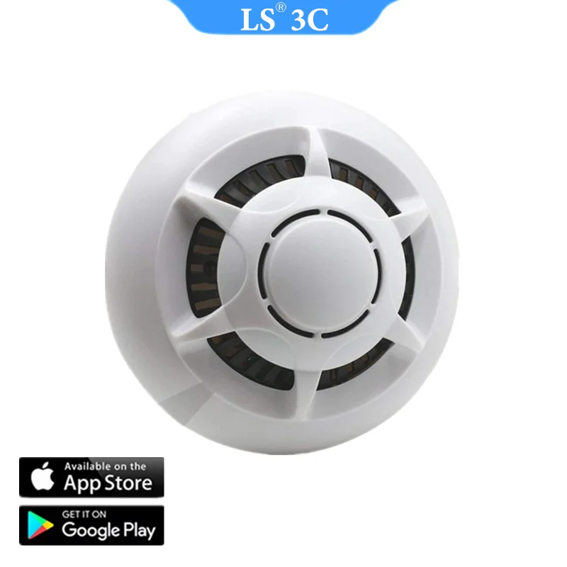 HD 1080P 무선 IP 카메라 연기 경보 디자인 홈 호텔 천장 미니 와이파이 카메라 홈 보안 감시 원격 모니터링