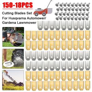 Husqvarna Automower/Gardena 로봇 식 잔디 깎는 기계 수리 모어 블레이드 용 나사가있는 18-150PCS 스테인레스 스틸 잔디 커터 블레이드