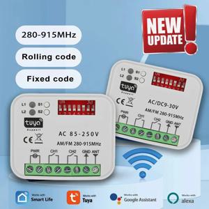 범용 WIFI 차고 문 원격 제어 수신기 2CH 컨트롤러 스마트 스위치 433 868MHz Tuya 주파수 300-900MHz
