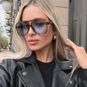 보호 안경 패션 대형 프레임 사각형 여성 선글라스 다채로운 렌즈 그라데이션 태양 안경 야외 캐주얼 안경 UV400