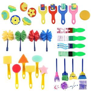 12-48PCS/세트 스펀지 페인팅 브러쉬 DIY 재미있는 그래피티 장식 도구 컬러풀 스탬프 브러쉬 드로잉 도구 수제 브러쉬 스틱 ZYF