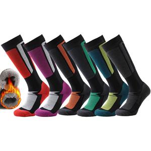 남성 여성 스키 양말 겨울 온난화 두꺼운 무릎 높은 긴 양말 스노우 보드 야외 스포츠 양말 수건 바닥 테리