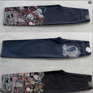 하라주쿠 Y2K 프린팅 진 신상 드래곤 고품질 진 2000년대 고딕 빈티지 힙합 스트리트웨어 데님 원단 와이드 레그 팬츠