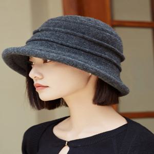 여성을위한 Iturtle 모직 어부 모자 가을 겨울 영국 복고풍 햅번 스타일 세련된 버킷 모자 패션 액세서리