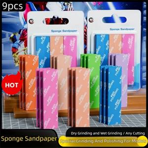 9피스 습식/건식 탄화규소 사포 및 스펀지 세트 - 헤비 듀티 # 400에서 # 2000 메쉬 멀티 메쉬 연마 및 광택 키트