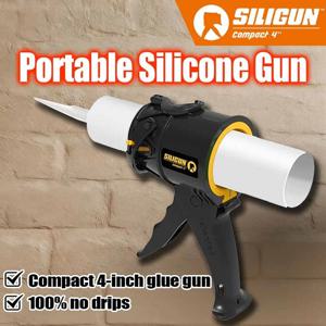 독일 실리건 컴팩트 글라스 글루건 - 짧고 자동 밀봉되는 고압, 방울 방지 코킹 도구