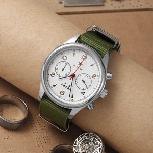 새로운 남성용 시계 1963 파일럿 시계 40mm 클래식 레트로 쿼츠 타이밍 레트로 드레스 시계