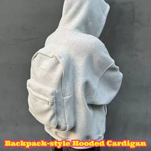 남성용 후드 집업 가디건 스웨트셔츠 3D 백팩 디자인 캐주얼 다용도 아우터 가을 데일리 스트리트웨어 패션 트렌디