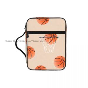 농구공 질감의 성경 가방 지퍼 손잡이 핸드백 성경 커버 케이스 성경 휴대용 보관 가방