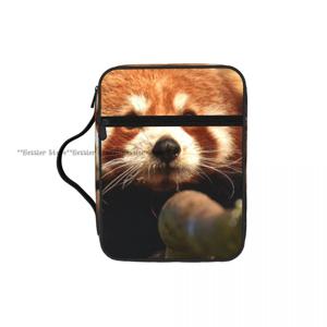 기도서 보관 핸드백 보호용 성경 커버 작은 빨간 판다 곰 교회 기도 가방 지퍼 책 케이스