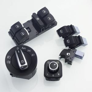 크롬 헤드 라이트 스위치 + VW 골프 용 파워 윈도우 마스터 스위치 5 6 Mk5 6 Jetta 5 6 Passat B6 Touran SEAT 5ND 941431 B 5ND 959855