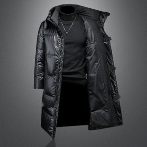 2025년 신상 겨울 90% 화이트 덕다운 재킷 남성용, 남성용 따뜻한 두꺼운 롱 파카 코트, 09