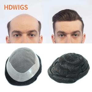 모노 NPU 자료 남자의 가발 인도 인간의 머리카락 시스템 30mm 웨이브 스트레이트 남자 모세관 보철 자연 색상 회색 머리 130%