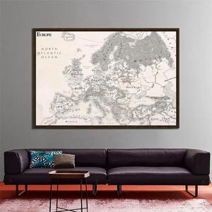 150x100cm 유럽지도 부직포 캔버스 회화 프레임이없는 인쇄 벽 아트 포스터 거실 홈 인테리어 학교 용품