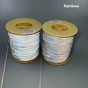 다채로운 무지개 반사 실, 플랫 실크 실, DIY 의류 가방, 웨빙 반사 소재, 0.5mm